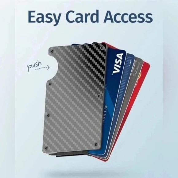 Premium Carbon Fiber Wallet for Men -Black Chic RFID Blocking Credit Card Holder - Picture 4 of 4